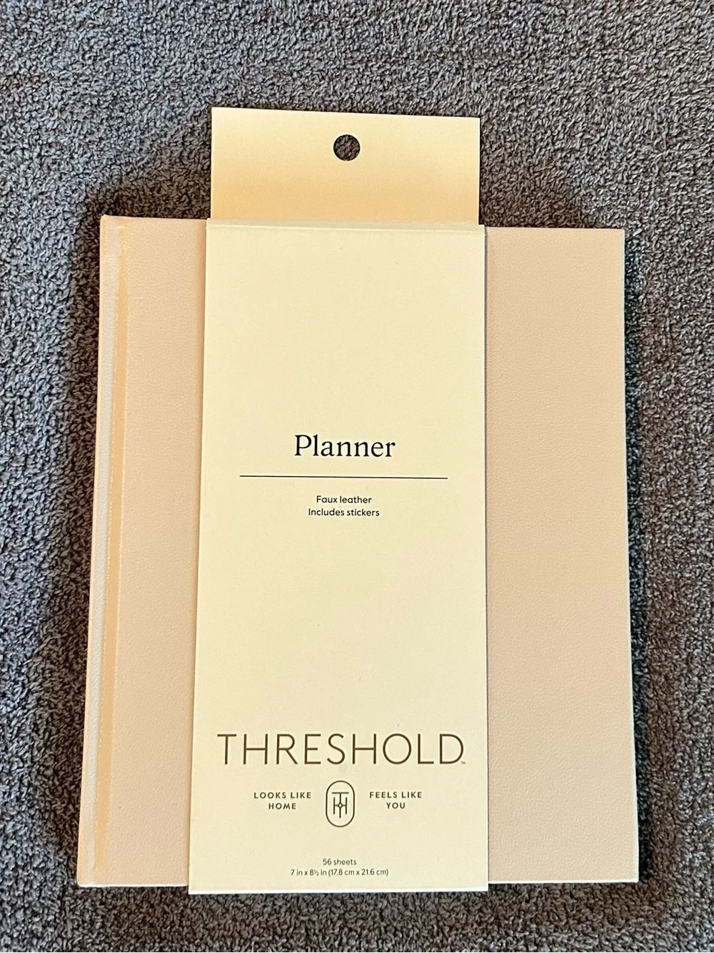 Target Threshold Faux Leather Planner in Pale Peach